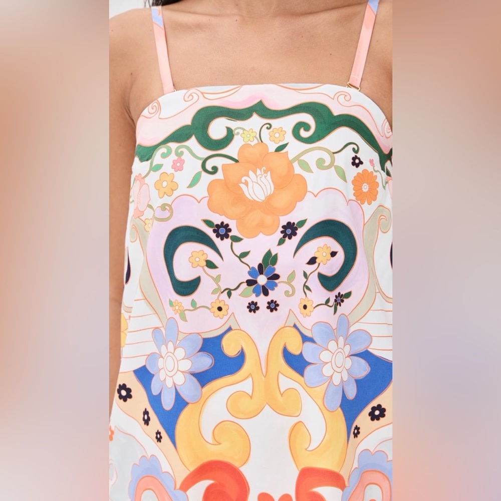 STUNNING! NWT Tuckernuck De Loreta Watercolor Aloe Strapless Dress XL 12 14 16 - Picture 8 of 8